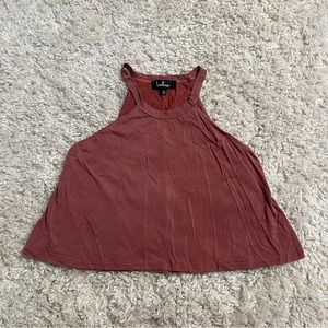 Lulus Tank Top Womens Small Halter Swing Top Solid Red Casual